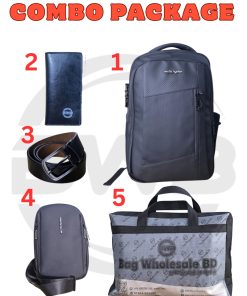 Smart Journey Combo Package with 5 premium travel bags – 1 Carrying bag, travel bag, crossbody bag, money bag, waist belt